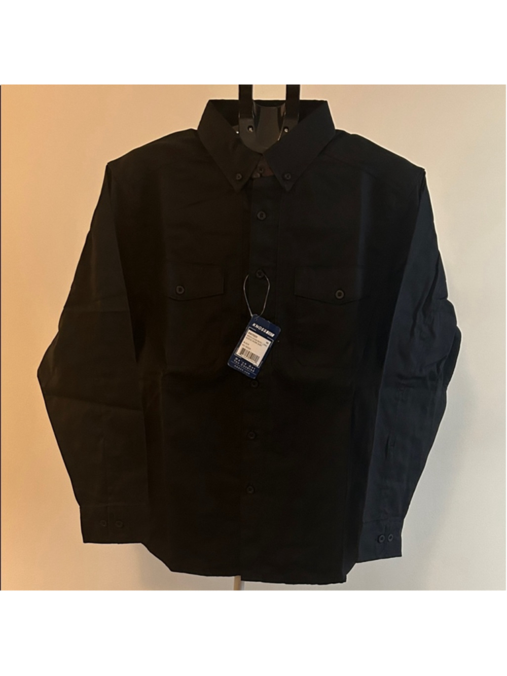 Classic Black Men's Casual Button-Down Shirt